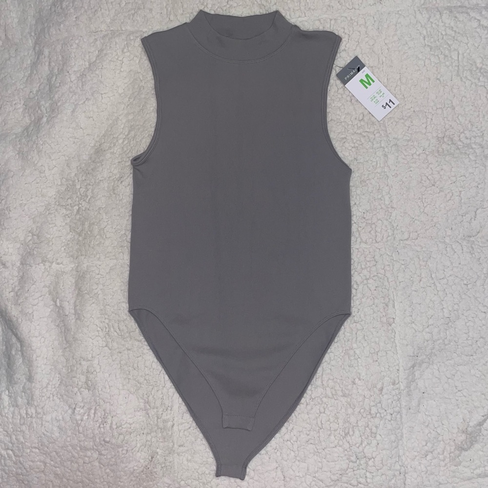 PRIMARK Gray Mock Neck Bodysuit